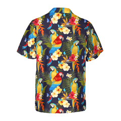Flower And Parrot Hawaiian Shirt - Hyperfavor