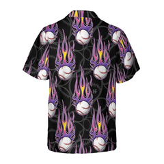 Softball With Hotrod Flame Hawaiian Shirt - Hyperfavor