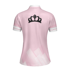 Queen Of The Court Pink Short Sleeve Women Polo Shirt, Cool Tennis Shirt For Ladies - Hyperfavor