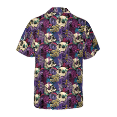 Bright Magic Psychedelic Mushrooms And Skulls Hawaiian Shirt - Hyperfavor
