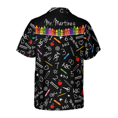 Personalized Teacher's Name With Crayons Custom Hawaiian Shirt - Hyperfavor