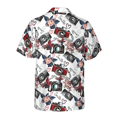 Vintage Camera Pattern Hawaiian Shirt - Hyperfavor