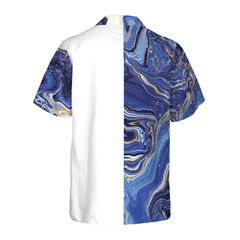 Blue Marble And Gold Archery Hawaiian Shirt - Hyperfavor