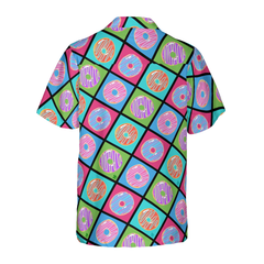 Retro Cute Yummy Donuts Pattern Hawaiian Shirt - Hyperfavor