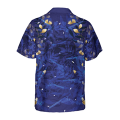 Vintage Gun Blue Hawaiian Shirt For Men - Hyperfavor