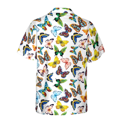 Watercolor Butterflies Hawaiian Shirt - Hyperfavor