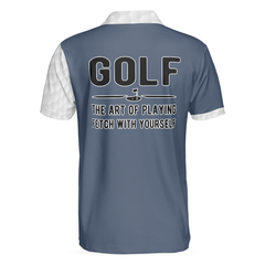 The Art Of Playing Fetch With Yourself Golf Polo Shirt, Funny White And Blue Golf Shirt For Men - Hyperfavor
