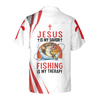Jesus Is My Savior Fishing Is My Therapy Hawaiian Shirt - Hyperfavor