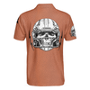 American Football Texture Short Sleeve Polo Shirt, Skull Football Player Polo Shirt, Best Football Shirt For Men - Hyperfavor