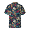 Skulls With Blue Snakes And Red Roses Hawaiian Shirt - Hyperfavor