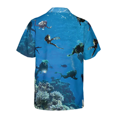 Under The Sea Scuba Diving Hawaiian Shirt - Hyperfavor