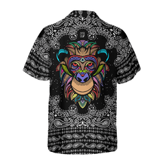 Colorful Monkey With Paisley Pattern Shirt For Men Hawaiian Shirt - Hyperfavor