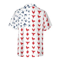 Rooster American Flag V2 Hawaiian Shirt - Hyperfavor