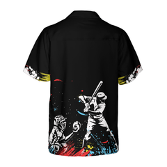 Colorful Baseball Dark Background Hawaiian Shirt - Hyperfavor