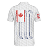 Golf Canada Flag Short Sleeve Polo Shirt, Red Maple Leaf Golfing Polo Shirt, Canadian Golf Shirt For Men - Hyperfavor