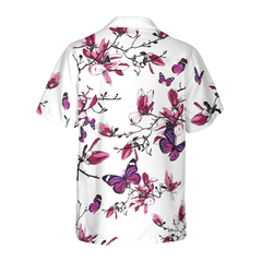 Floral Butterfly Pattern V1 Hawaiian Shirt - Hyperfavor