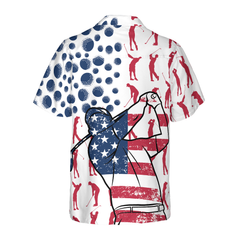 Golf American Flag Pose Hawaiian Shirt - Hyperfavor