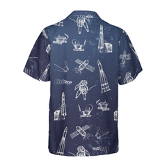 Spaceship And Spaceman Hawaiian Shirt - Hyperfavor