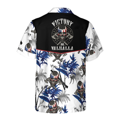Victory Or Valhalla Viking White Hawaiian Shirt - Hyperfavor