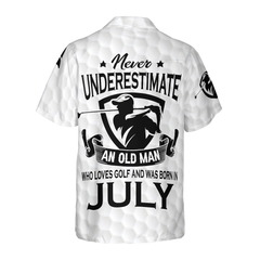 Never Underestimate A Golfer Born In July Golf Hawaiian Shirt - Hyperfavor
