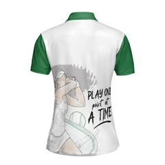 Play One Point At A Time Tennis Shirt Short Sleeve Women Polo Shirt - Hyperfavor