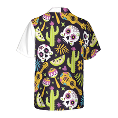 Mexican Skull Guitar Flag Hawaiian Shirt - Hyperfavor