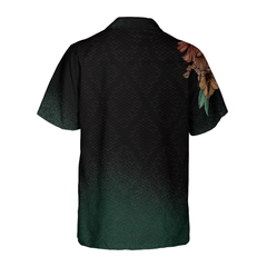 Gun and Snake Vintage Hawaiian Shirt, Hibiscus Flowers Black Hawaiian Shirt For Men - Hyperfavor