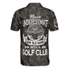 Never Underestimate An Old Man Camouflage Pattern Skull Polo Shirt, Army Skeleton Golfer Polo Shirt, Camo Golf Shirt For Men - Hyperfavor