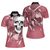 Golf Pink Skull Ladies Short Sleeve Women Polo Shirt, Rose Golf Shirt For Ladies, Cool Female Golf Gift - Hyperfavor