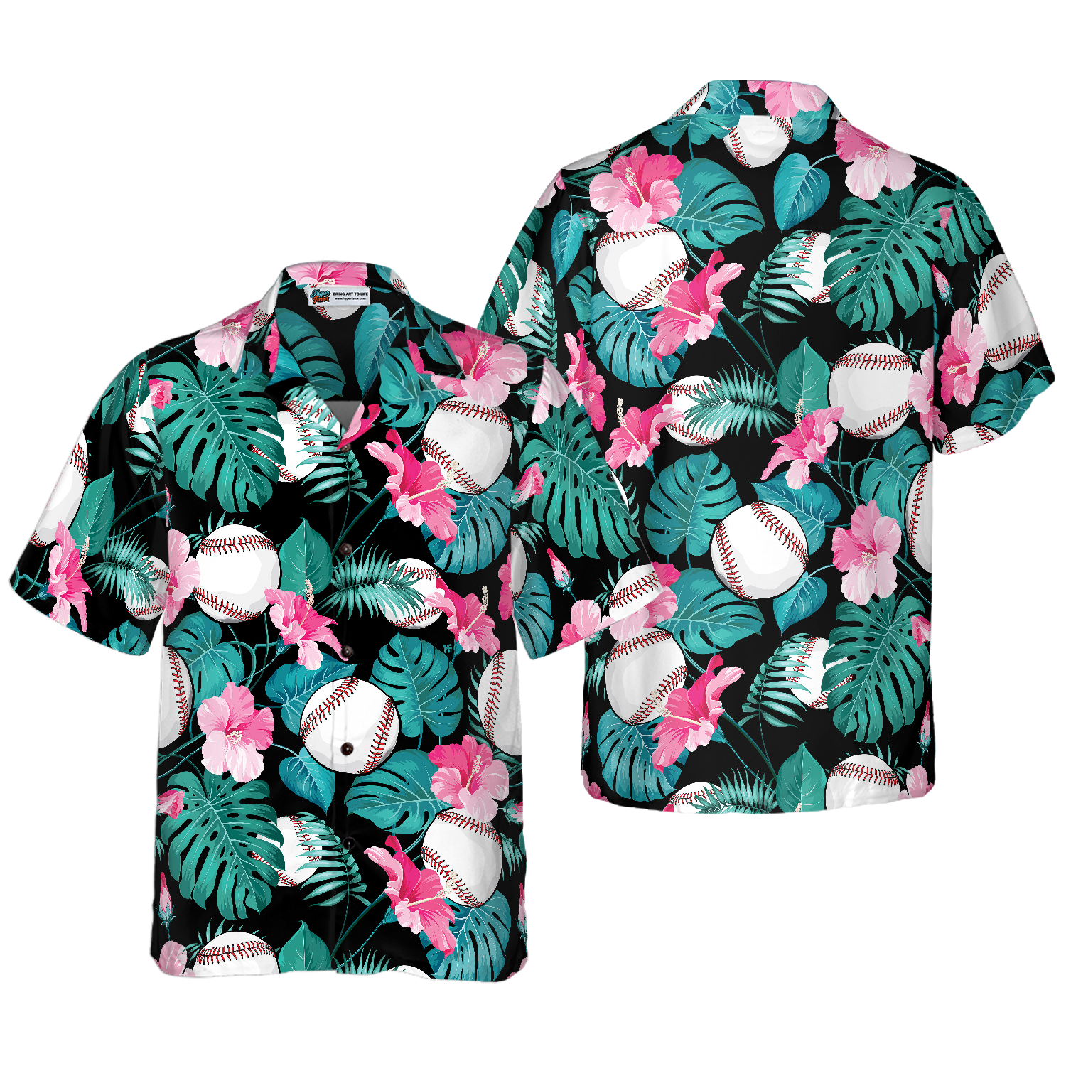 Tropical Flower Baseball Hawaiian Shirt - Hyperfavor