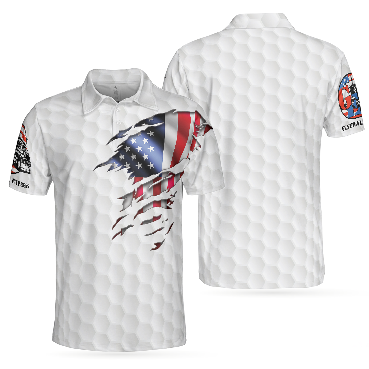 GE Golf American Flag Polo Shirt - Hyperfavor