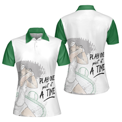 Play One Point At A Time Tennis Shirt Short Sleeve Women Polo Shirt - Hyperfavor