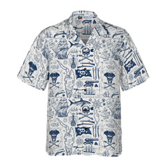 Vintage Pirate And Nautical Symbols Hawaiian Shirt - Hyperfavor