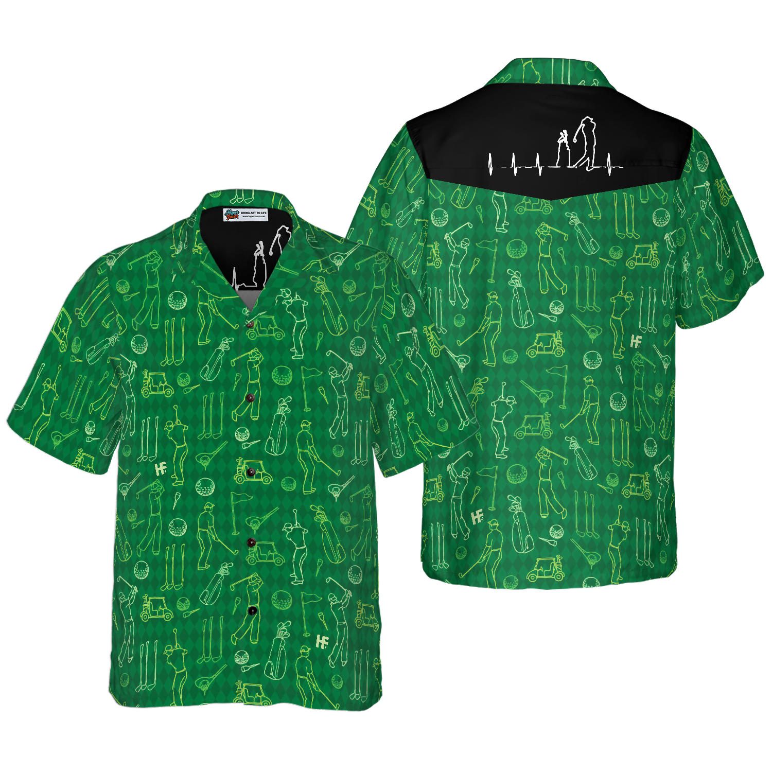 Various Golf Icons Pattern Hawaiian Shirt - Hyperfavor