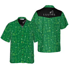 Various Golf Icons Pattern Hawaiian Shirt - Hyperfavor