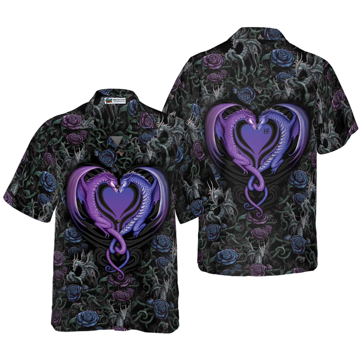 Gothic Dragon Lover Hawaiian Shirt - Hyperfavor