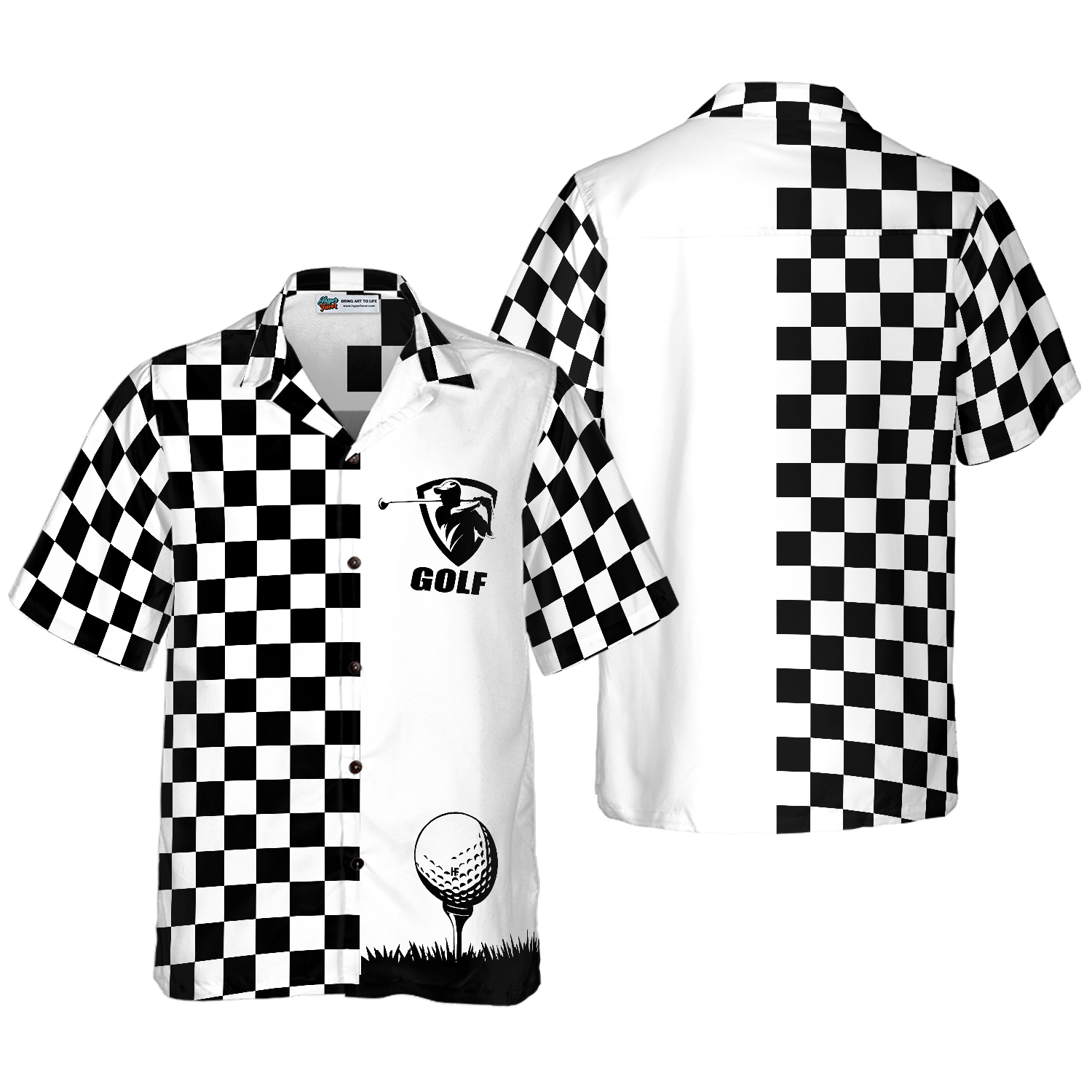 Checkboard Style Golf Hawaiian Shirt - Hyperfavor