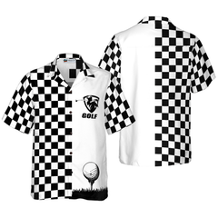 Checkboard Style Golf Hawaiian Shirt - Hyperfavor