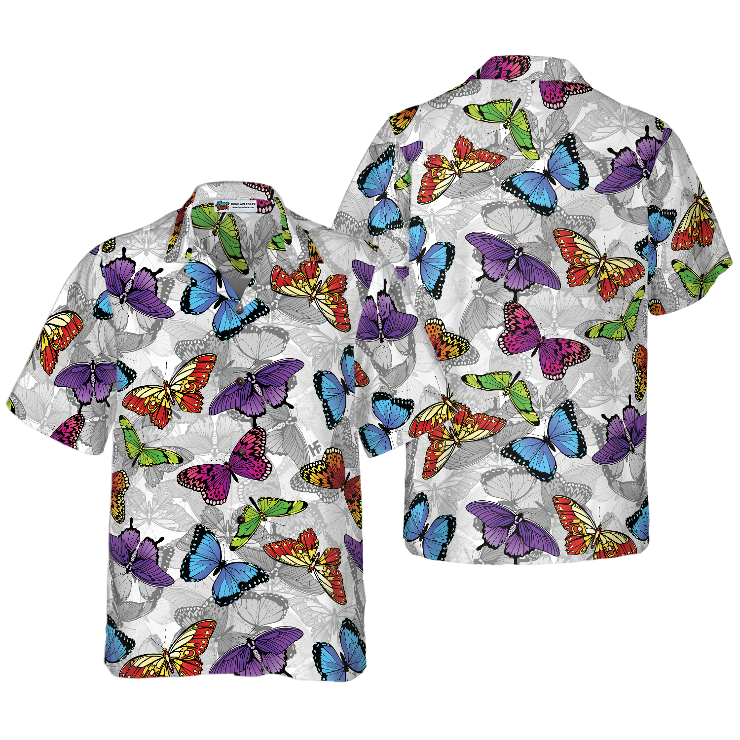 Colorful Butterfly Hawaiian Shirt - Hyperfavor