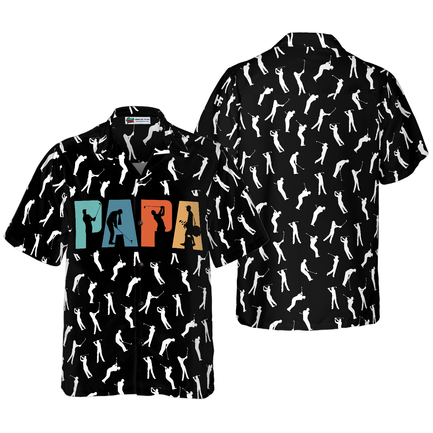 Golf Retro Golfing Papa Hawaiian Shirt - Hyperfavor
