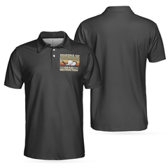 Weapons Of Grass Destruction Short Sleeve Polo Shirt, Vintage Chess Graphic Black Polo Shirt, Best Golf Shirt For Men - Hyperfavor
