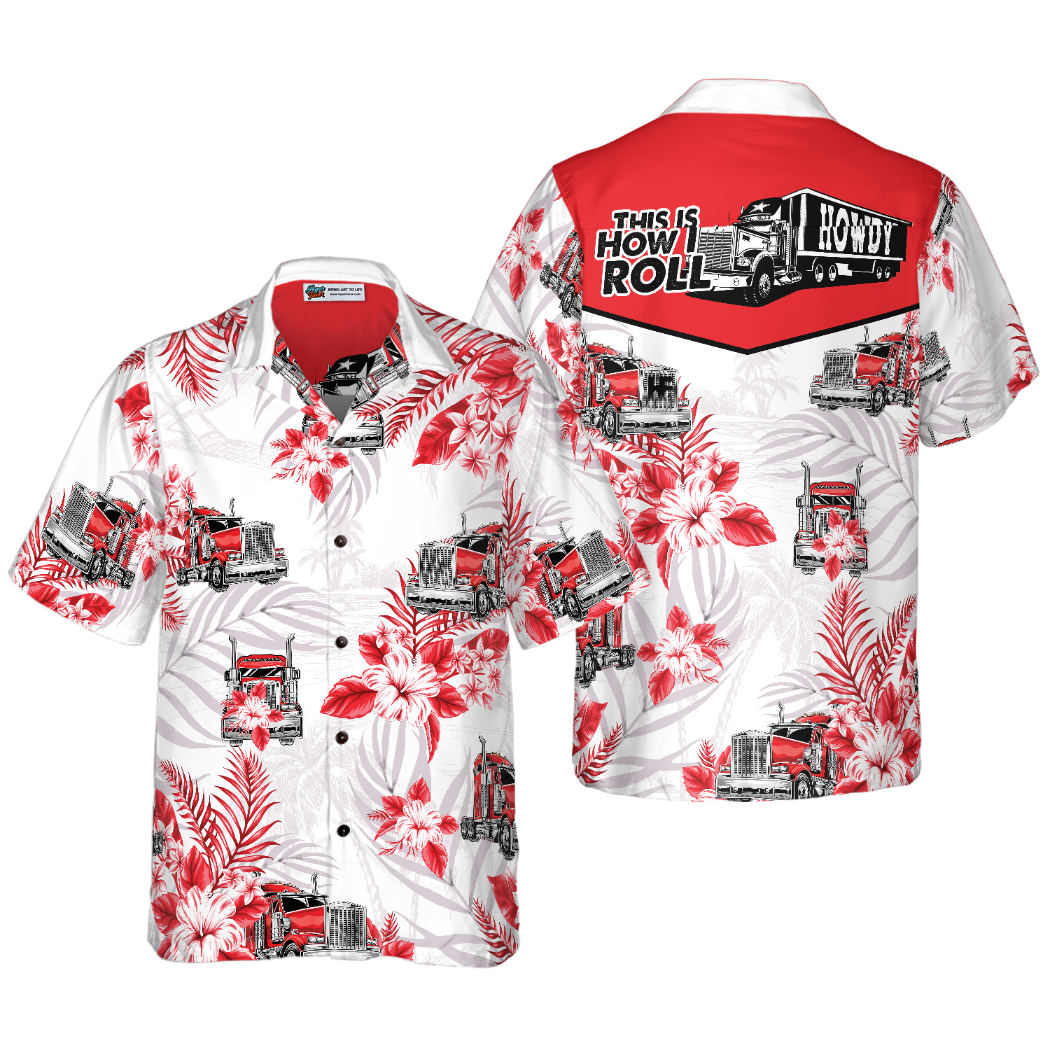 Personalized Name Trucker Truck Driver Custom Hawaiian Shirt - Hyperfavor