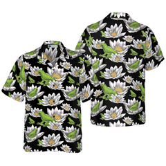 Frogs With Water Lilies Hawaiian Shirt - Hyperfavor