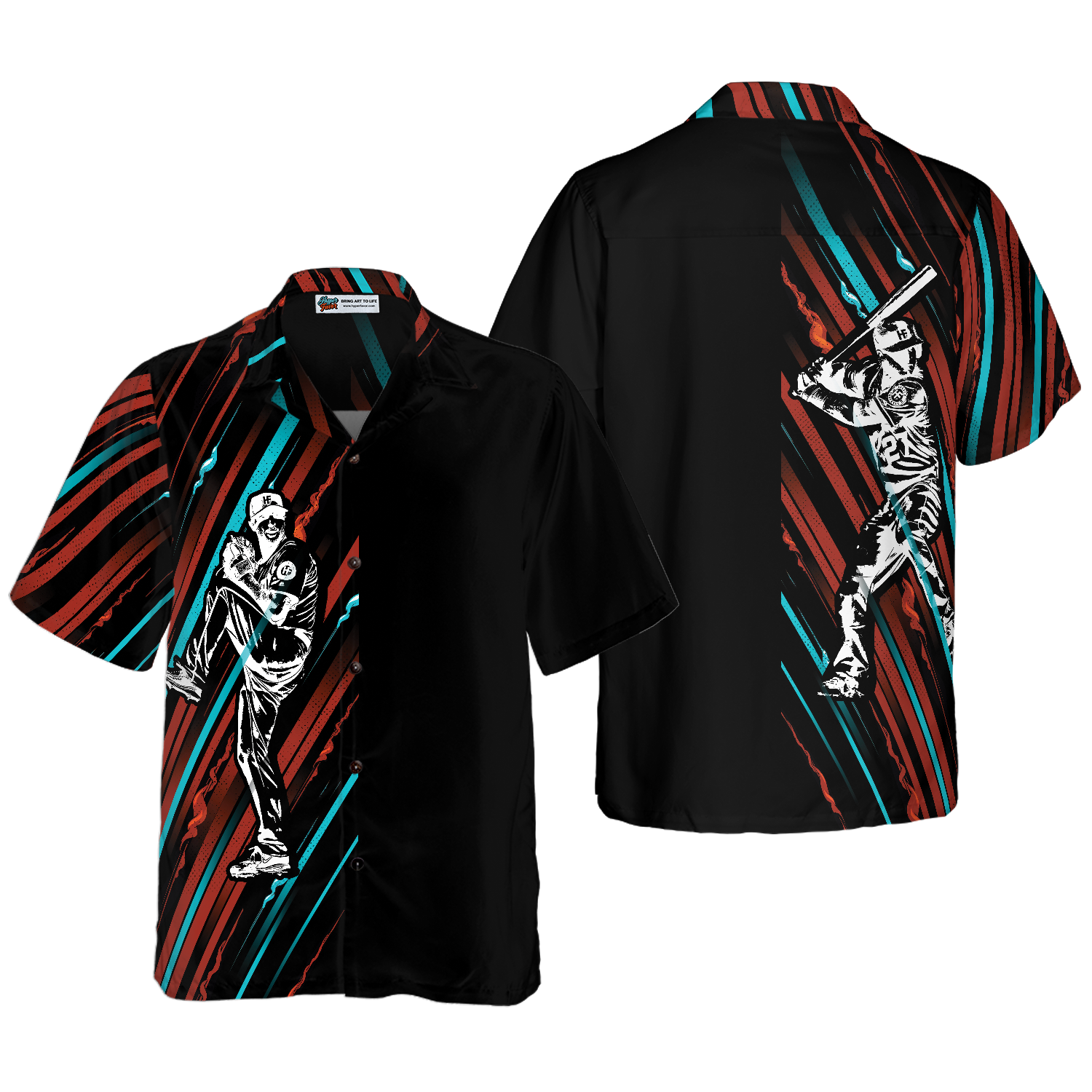 Baseball Black And Color Hawaiian Shirt - Hyperfavor