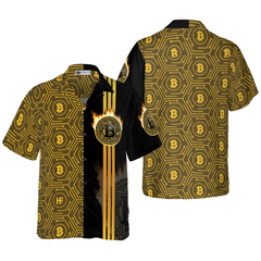 Bitcoin Flame Hawaiian Shirt - Hyperfavor