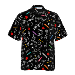 Personalized Teacher's Name With Crayons Custom Hawaiian Shirt - Hyperfavor