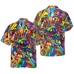Hippie Guitars Hawaiian Shirt - Hyperfavor