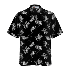 Polo Smoke Black And White Pattern Hawaiian Shirt - Hyperfavor