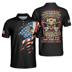 Welder My Craft Allows Me To Build Anything Polo Shirt, Skull American Flag Welder Shirt For Men - Hyperfavor