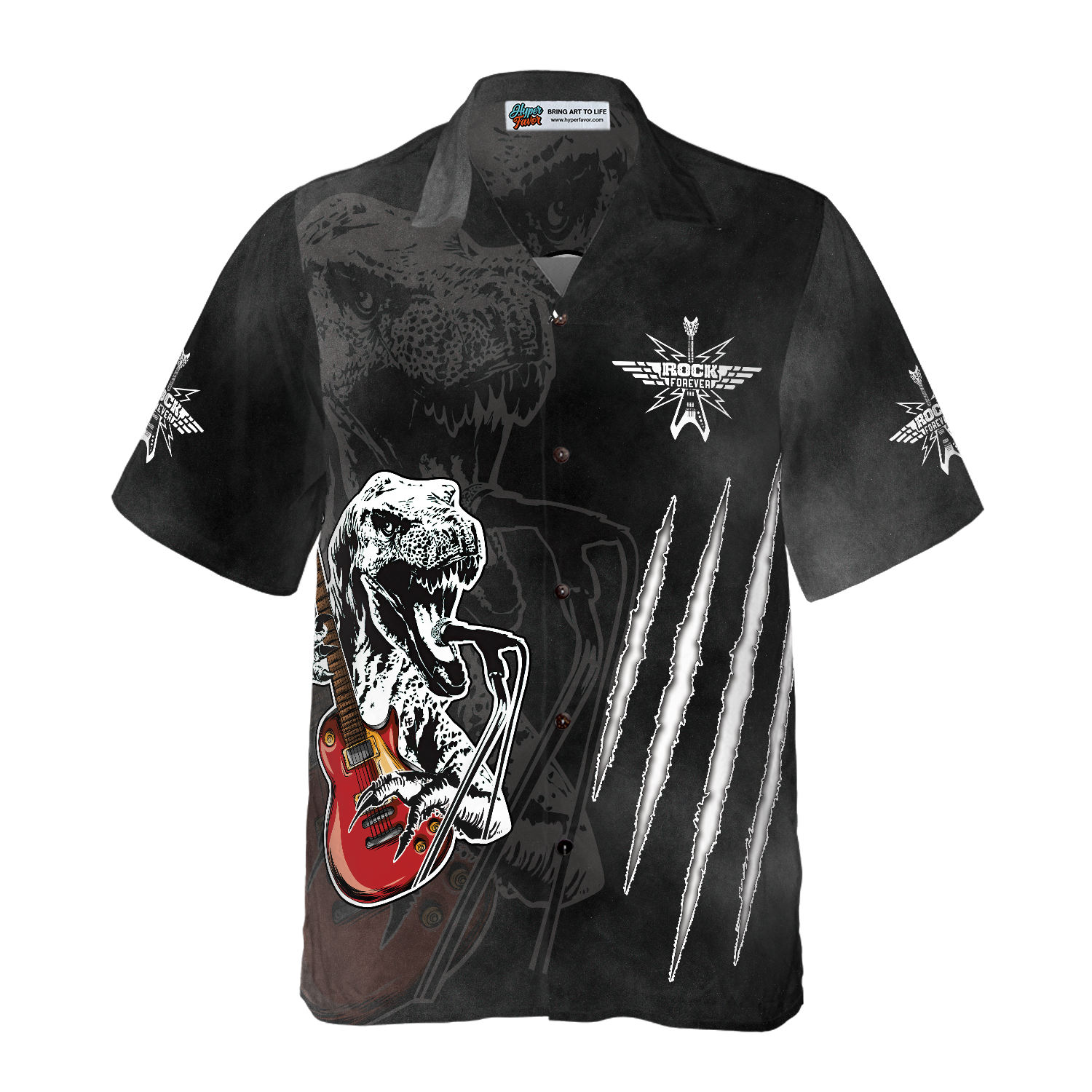 Living By My Rule Rock Guitar Hawaiian Shirt - Hyperfavor